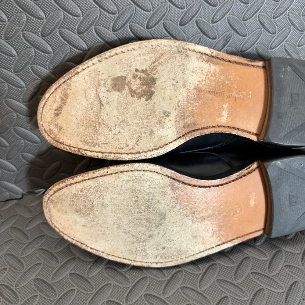 Allen‎ Edmonds Walton Oxfords Size 10 D Black Leather Split Toe Dress Shoes GUC